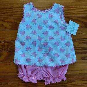 Strawberry summer two piece outfit - 18M - Mint Magnolia - NWT